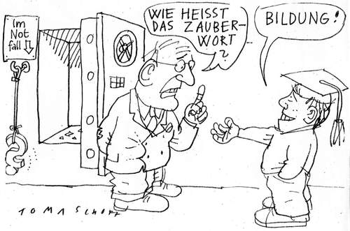 Cartoon: bildung (medium) by Jan Tomaschoff tagged bildung,bildung,zauberwort,ausbildung,student,uni,schüler,wissen