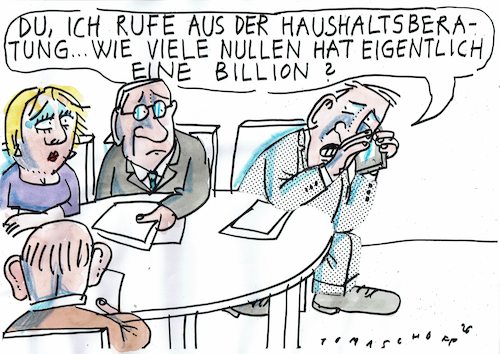 Cartoon: Billion (medium) by Jan Tomaschoff tagged corona,krise,rezession,staat,corona,krise,rezession,staat