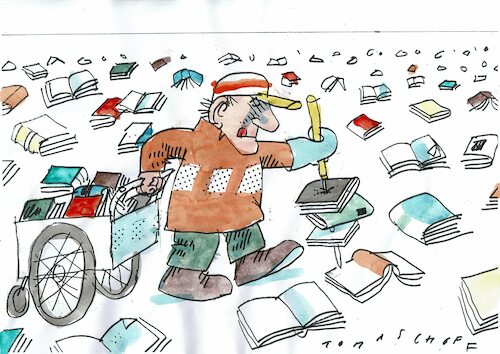 Cartoon: Buchmesse (medium) by Jan Tomaschoff tagged buchmarkt,buchmesse,buchmarkt,buchmesse