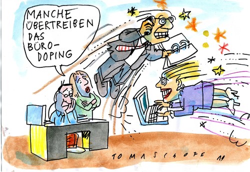 Cartoon: Büro-Doping (medium) by Jan Tomaschoff tagged büro,büro,arbeit,job,manager