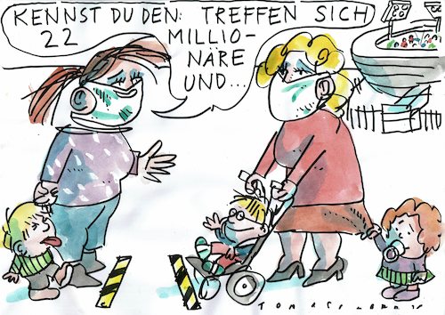 Cartoon: Bundesliga (medium) by Jan Tomaschoff tagged corona,familien,kitas,schulen,fussball,corona,familien,kitas,schulen,fussball