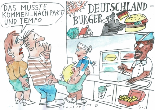 Cartoon: Burger (medium) by Jan Tomaschoff tagged deutschland,schlagworte,deutschland,schlagworte