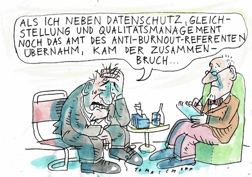 Cartoon: Burnout (medium) by Jan Tomaschoff tagged job,burnout,tress,job,burnout,tress