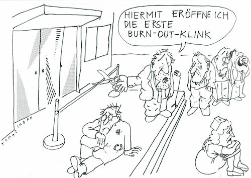 Cartoon: Burnoutklinik (medium) by Jan Tomaschoff tagged burn,out,ärzte,pföegerinnen,stress,burn,out,ärzte,pföegerinnen,stress