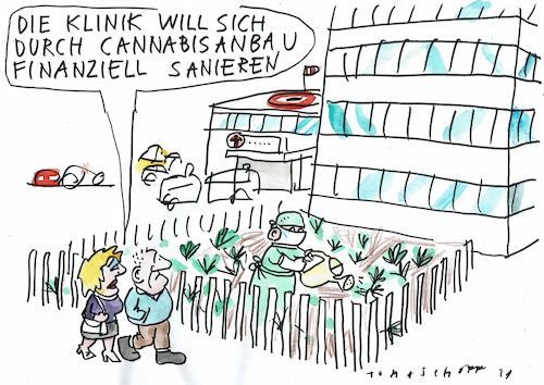 Cartoon: Cannabis (medium) by Jan Tomaschoff tagged krankenhausfinanzierung,cannabis,krankenhausfinanzierung,cannabis