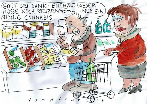 Cartoon: Cannabis (medium) by Jan Tomaschoff tagged ernäherung,gesundheit,cannabis,ernäherung,gesundheit,cannabis