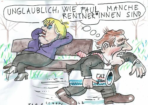 Cartoon: Chefsache (medium) by Jan Tomaschoff tagged schröder,merkel,gazprom,schröder,merkel,gazprom