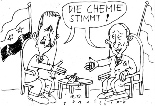 Cartoon: Chemi in Syrien (medium) by Jan Tomaschoff tagged syrien,krieg,chemische,waffen,syrien,krieg,chemische,waffen