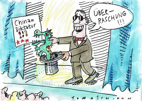 Cartoon: China (medium) by Jan Tomaschoff tagged diktatur,china,freiheit,diktatur,china,freiheit