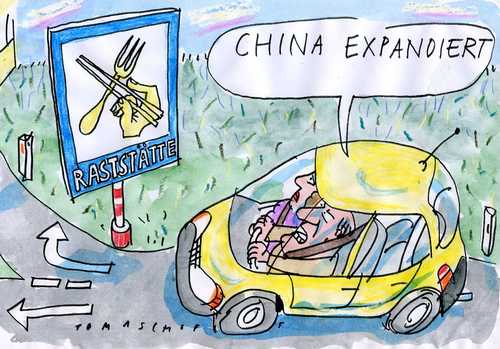 Cartoon: China (medium) by Jan Tomaschoff tagged china,china,chinesisch,essen,restaurant,expandieren,wirtschaft