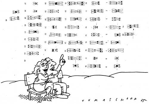 Cartoon: Chromosomen (medium) by Jan Tomaschoff tagged dna,genetics,gene,gentechnologie