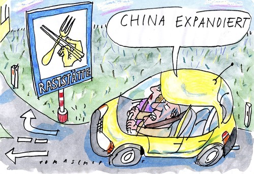 Cartoon: Cina kommt (medium) by Jan Tomaschoff tagged china,europa,china,europa