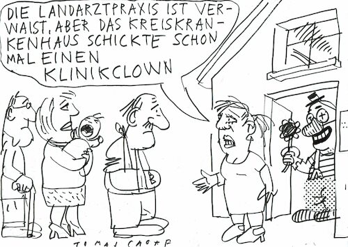 Cartoon: Clown (medium) by Jan Tomaschoff tagged landarzt,ärztemangel,landarzt,ärztemangel