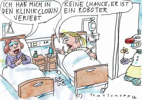 Cartoon: Clown (medium) by Jan Tomaschoff tagged gesundheit,klinik,roboter,clown,gesundheit,klinik,roboter,clown