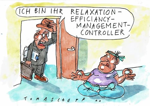 Cartoon: Controler (medium) by Jan Tomaschoff tagged entspannung,meditation,leistungsdruck,effektivitäatsdruck,entspannung,meditation,leistungsdruck,effektivitäatsdruck