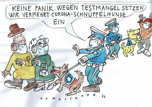 Cartoon: Coronahunde (medium) by Jan Tomaschoff tagged corona,pandemie,pcr,tests,corona,pandemie,pcr,tests