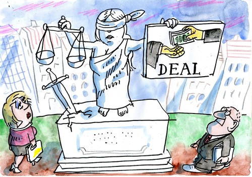 Cartoon: Deal (medium) by Jan Tomaschoff tagged deal,gerechtigkeit,justiz,justiz,gerechtigkeit,deal