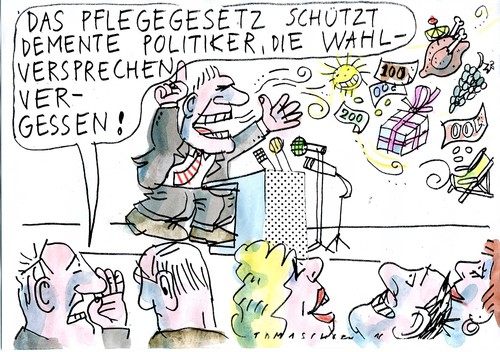 Cartoon: Demenz (medium) by Jan Tomaschoff tagged politiker,wahlversprechen,politiker,wahlversprechen
