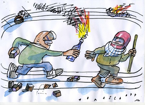 Cartoon: Demo (medium) by Jan Tomaschoff tagged demonstrationsfreiheit,aktivisten,demonstrationsfreiheit,aktivisten