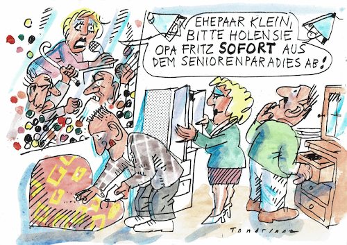 Cartoon: Demografie (medium) by Jan Tomaschoff tagged familie,alter,senioren,familie,alter,senioren