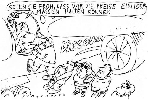 Cartoon: Departure (medium) by Jan Tomaschoff tagged flugpreise,energiepreise,tourismus