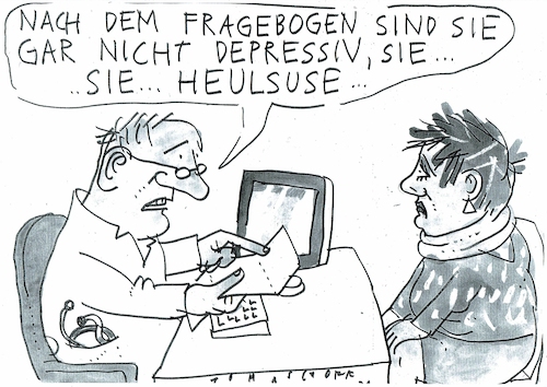 Cartoon: Depression (medium) by Jan Tomaschoff tagged arzt,patient,kommunkation,depression,arzt,patient,kommunkation,depression