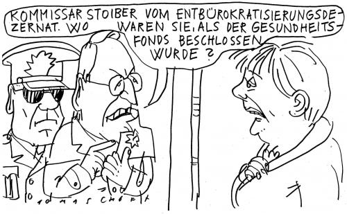 Cartoon: Der Kommissar (medium) by Jan Tomaschoff tagged gesundheitsfonds