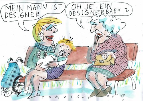 Cartoon: Designerbaby (medium) by Jan Tomaschoff tagged designerbaby,genetik,designerbaby,genetik