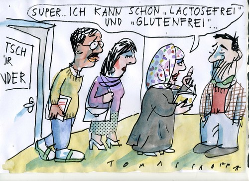 Cartoon: Deutschkurs (medium) by Jan Tomaschoff tagged deutsch,intergration,deutsch,intergration