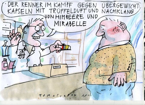 Cartoon: Diätpille (medium) by Jan Tomaschoff tagged gewicht,diäat,übergewicht,gewicht,diäat,übergewicht