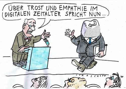 Cartoon: digital (medium) by Jan Tomaschoff tagged internet,kontakt,trost,empathie,internet,kontakt,trost,empathie