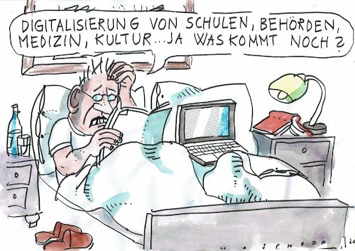 Cartoon: digital (medium) by Jan Tomaschoff tagged internet,pc,digitalisierung,internet,pc,digitalisierung