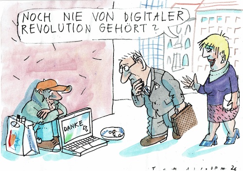 Cartoon: Digital (medium) by Jan Tomaschoff tagged digitalisierung,wohlstand,armut,digitalisierung,wohlstand,armut