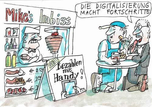 Cartoon: Digitalisierung (medium) by Jan Tomaschoff tagged internet,digitalisierung,handel,internet,digitalisierung,handel