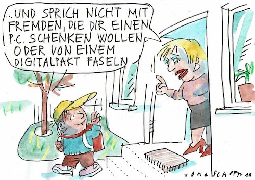 Cartoon: Digitalpakt (medium) by Jan Tomaschoff tagged schule,bildung,digitalisierung,schule,bildung,digitalisierung