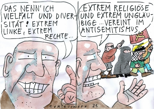Cartoon: Diversität (medium) by Jan Tomaschoff tagged antisemitismus,hass,antisemitismus,hass