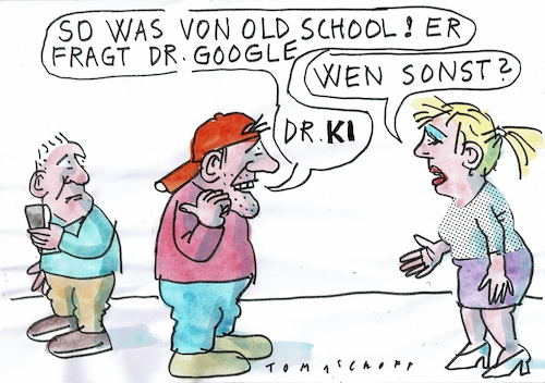 Cartoon: Dr KI (medium) by Jan Tomaschoff tagged gesundheit,internet,wikipedia,google,gesundheit,internet,wikipedia,google