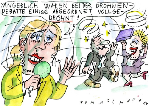 Cartoon: Drohnen 2 (medium) by Jan Tomaschoff tagged drohnen,drogen,drohnen,drogen