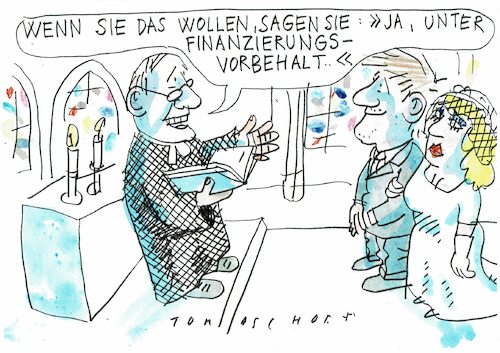Cartoon: Ehe (medium) by Jan Tomaschoff tagged partnerschaft,ehe,geld,partnerschaft,ehe,geld