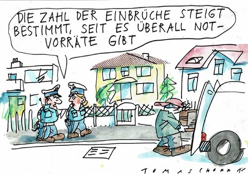 Cartoon: Einbrüche (medium) by Jan Tomaschoff tagged einbrüche,notvorrat,einbrüche,notvorrat