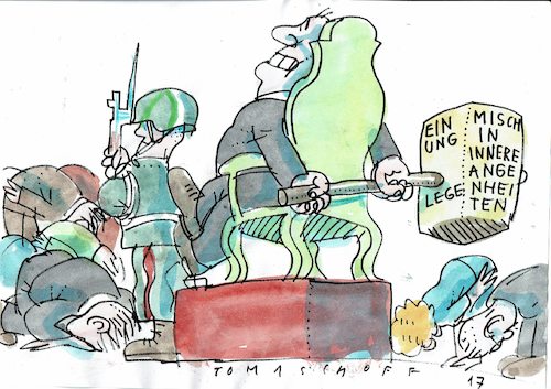 Cartoon: Einmischung (medium) by Jan Tomaschoff tagged diktatur,autorität,diktatur,autorität