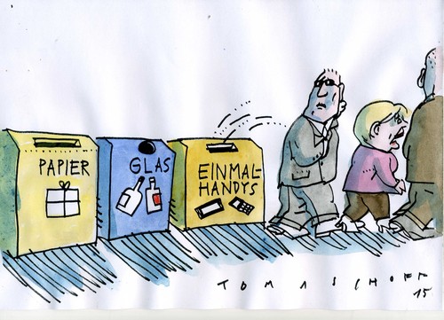 Cartoon: Einweghandy (medium) by Jan Tomaschoff tagged spionage,abhören,spionage,abhören