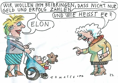 Cartoon: Elon (medium) by Jan Tomaschoff tagged musk,geld,erfolg,musk,geld,erfolg