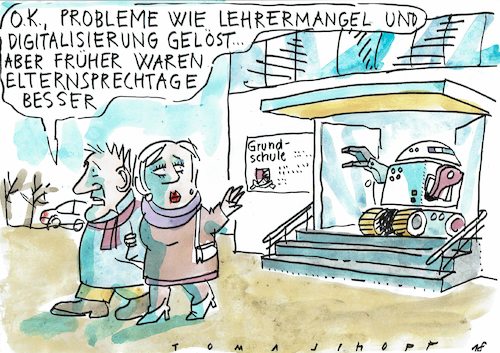 Cartoon: Elternabend (medium) by Jan Tomaschoff tagged lehrermangel,schule,digitalisierung,lehrermangel,schule,digitalisierung