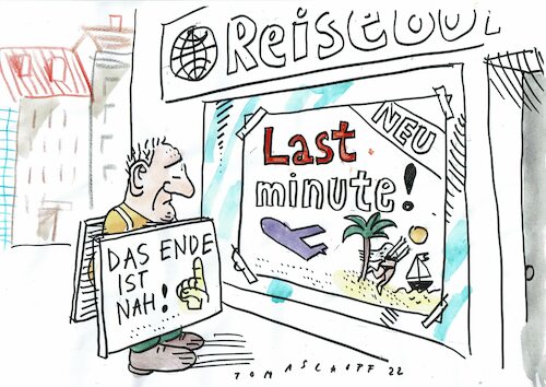 Cartoon: Ende (medium) by Jan Tomaschoff tagged angst,pessimismus,angst,pessimismus