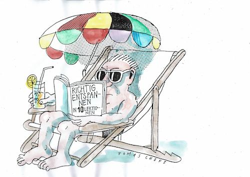 Cartoon: Entspannen (medium) by Jan Tomaschoff tagged stress,entspannung,zeitdruck,stress,entspannung,zeitdruck