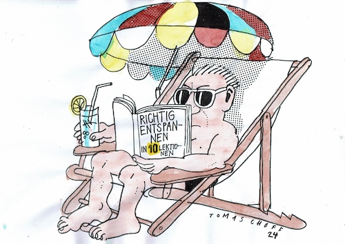 Cartoon: entspannen (medium) by Jan Tomaschoff tagged stress,leistung,entspannung,urlaub,stress,leistung,entspannung,urlaub