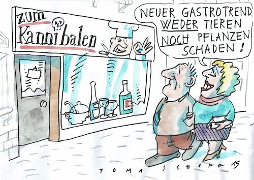 Cartoon: Ernäherungstrend (medium) by Jan Tomaschoff tagged ernäherung,humanität,ernäherung,humanität