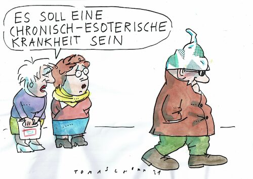 Cartoon: esotherisch (medium) by Jan Tomaschoff tagged corona,wissenschaft,aberglaube,verschwörung,corona,wissenschaft,aberglaube,verschwörung