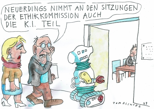 Cartoon: Ethik (medium) by Jan Tomaschoff tagged ethik,moral,ki,roboter,ethik,moral,ki,roboter